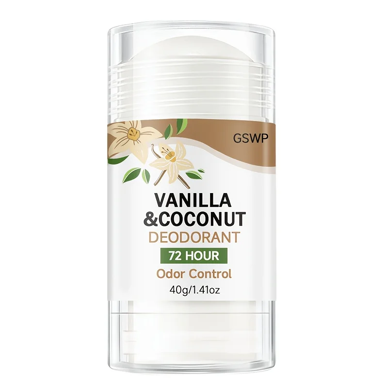 Déodorant stick GSWP Vanille et Noix de Coco, sans aluminium, léger, non gras, parfum longue durée 72 heures. 40 g/80 g_voghion.com