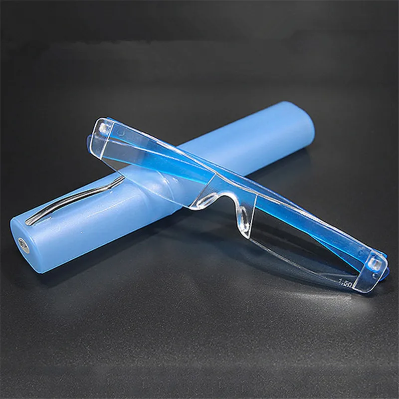 Herren-Lesebrille, ultraleichter Stifthalter, Lesebrille mit Box, mehrfarbig, einteilige Presbyopie-Brille aus Kunststoff +1,0 bis +4