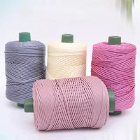 1pc Solid Color Smooth Ice Silk Thread Blend Thread Summer Sun Hat Cushion Doll Handbag Crochet Hollow Thread Wear-Resistant 1