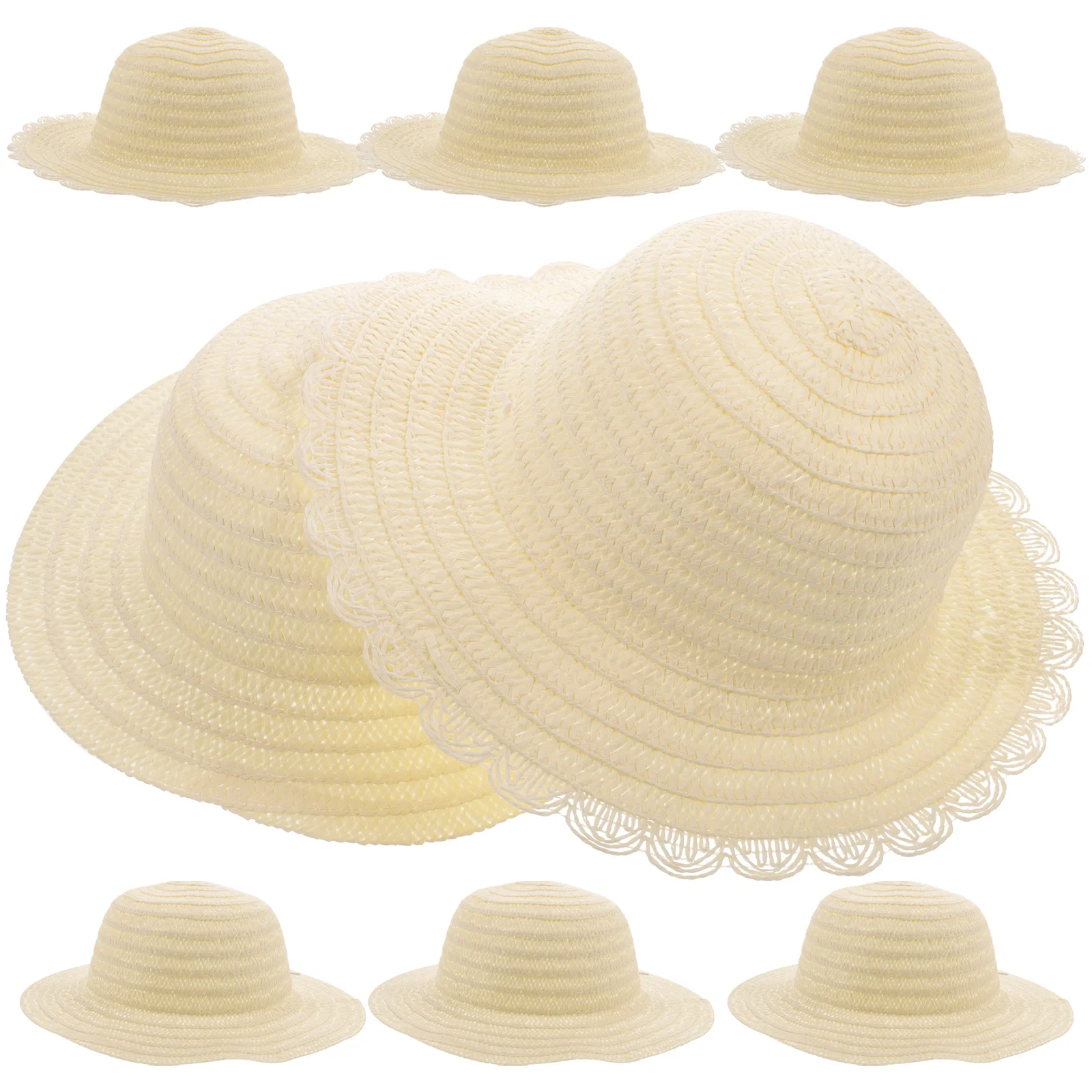 

Gadpiparty Diy Straw Hats Set Unpainted White Straw Hat Handmade Cap Beach Sun Hat Tea Party Dress Up Hat Mexican Straw Hat