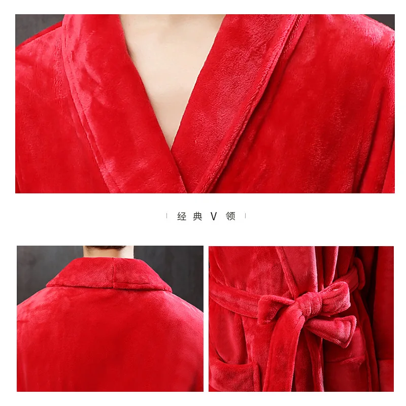 Winter Long Nightgown Robe Warmth Couple Pajamas Plus Size Loose Free Shipping Sleep Top Flannel Loungewear Bathrobe Cardigan