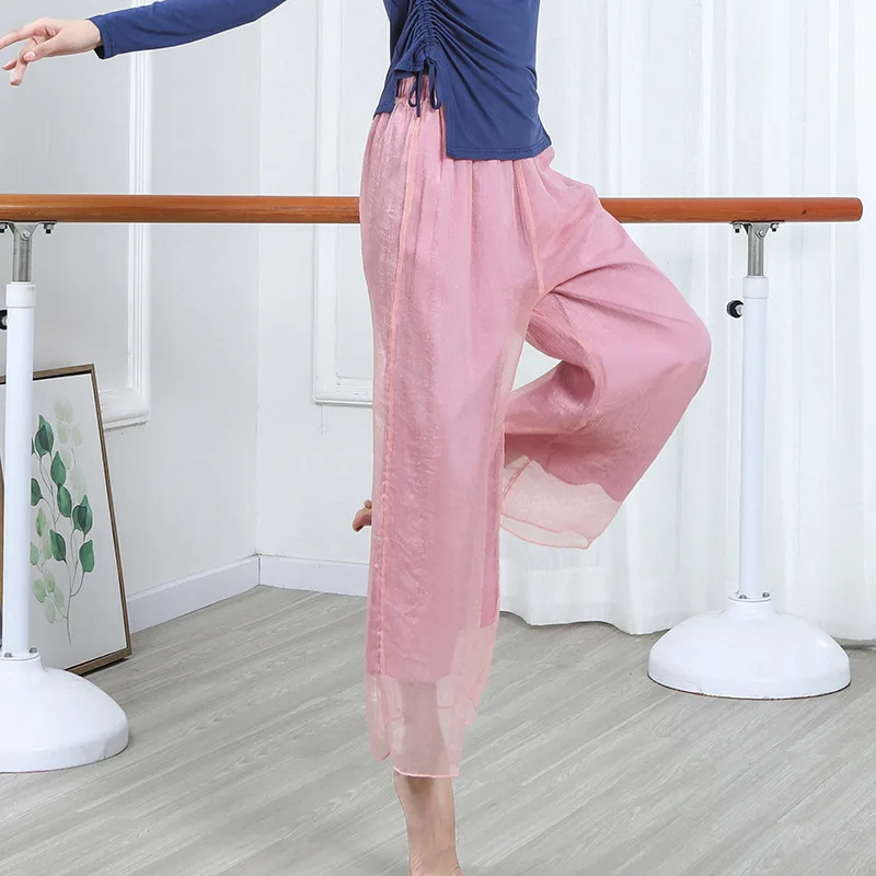 

1pcs/lot classic style woman wide leg dancing pants lady loose modern dancing trousers