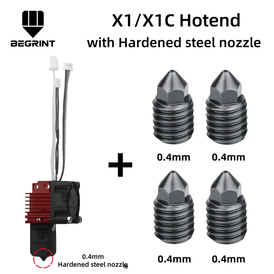 Complete Hotend Assembly Hotend For Bambu Lab X1 X1C P1P P1S with Fan Upgrade 2.0 with Nozzle Complete Bamboo Lab X1 Carbon image 20