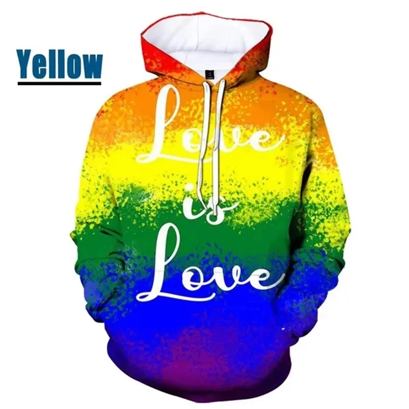 thumbnail image 1 of Sudadera con capucha con estampado 3D de arcoíris para hombre, estilo casual, colorido, con estampado de amor, estilo hip hop, 1 of 5