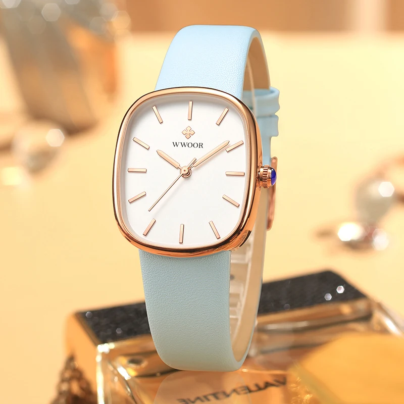 Brand WWOOR Women Watch Blue Montre Femme Ultra-thin Fashion Relojes Para Mujer Luxury Ladies Small Wrist Watch New Reloj Mujer