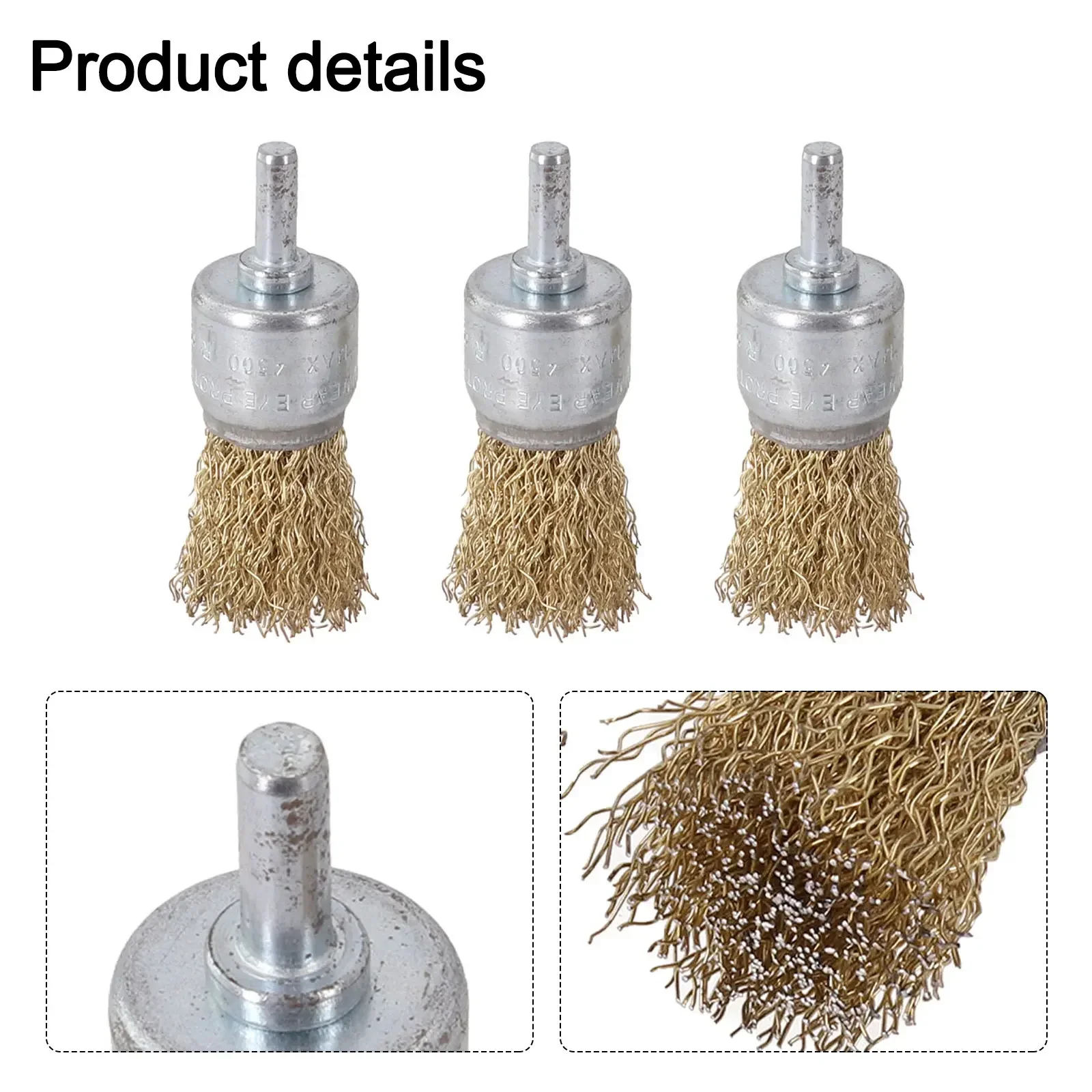 Useful Hot Sale New Practical Brass Wire Brush End Wire Brushes For Drill Rust Removal Tool 25mm 3pcs 6mm Shank