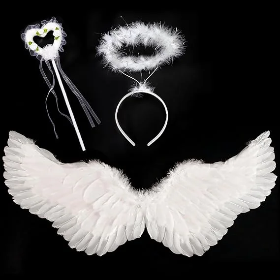 31.5 "adult angel wing halo and fairy wand for adult women, children, girls, Halloween, Christmas party costumes