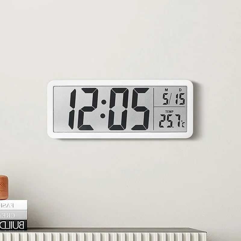 Digital Wall Clock LCD Screen Time Week and Temperature Display Electronic Clock Modern Desktop Alarm Bedroom Home Decor wall clock,digital wall clock,digital display clock