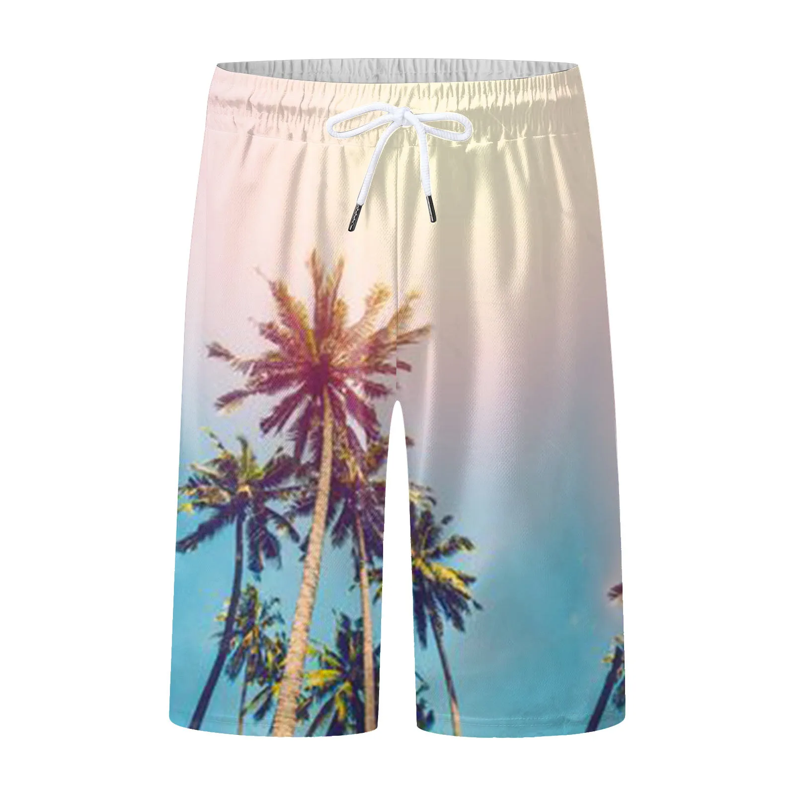 

Mens Summer Digital 3D Printed Shorts Elasticated Waisted Beach Pants Mens Workout Shorts