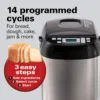 Beach Digital Electric Bread Maker Machine Artisan and Gluten-Free, 2 lbs Capacity, 14 Settings, Black and Stainless Steel 6
