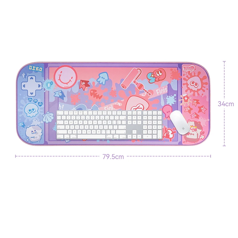 새로운 애니메이션 패턴 대형 마우스 패드, 게이머 대형 마우스 패드, 컴퓨터 게임용 잠금 가장자리 키보드, 책상 마우스 패드, 고무 테이블 매트