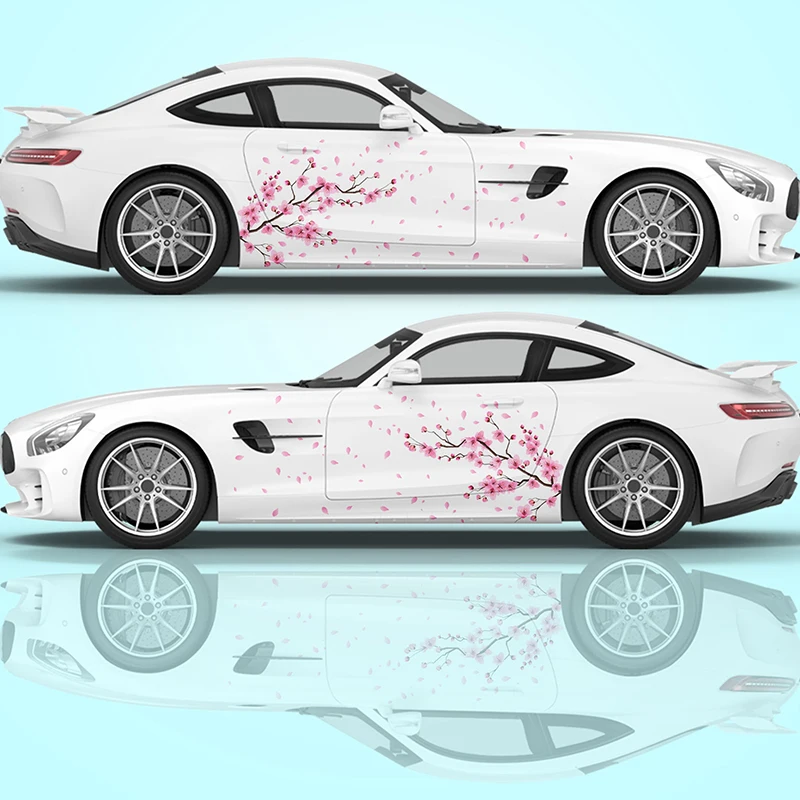 

Cherry Blossom Pink Car Wrap Sticker Flower GM Wrap High Quality Cast Vinyl Wrap Spray Geometric Decal