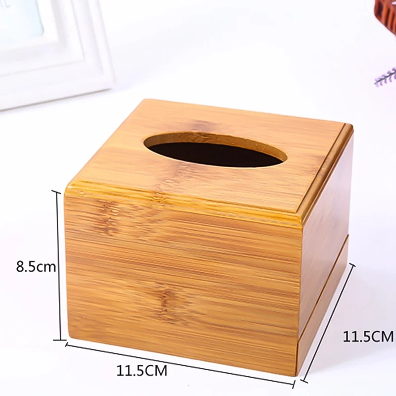 Bamboo Tissue Box Holder Storage Paper Box Tissue Box Cover Car Wood Napkins Holder Case Organizer Home Decoration 6