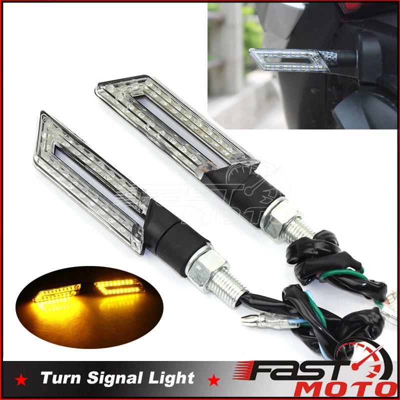 

Motorcycle Led Blade Turn Signal Lights Blinker Flashing Electric Moto Bike Turning Light Indicator Light Universal 10mm Bolt