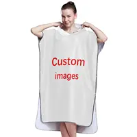 Bath Towels Customized Photo Logo Cape Hooded Bath Towel Robe Poncho Swimming Beach Towel Surf Man Lady Fast Quick Dry Bathrobe 4