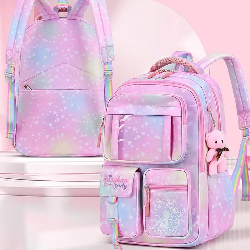 Bear Backpack For Girls Cute Bear Princess Breathable Kids Backpack 18inch Large Capacity Spine Protection Backpacks For School 3