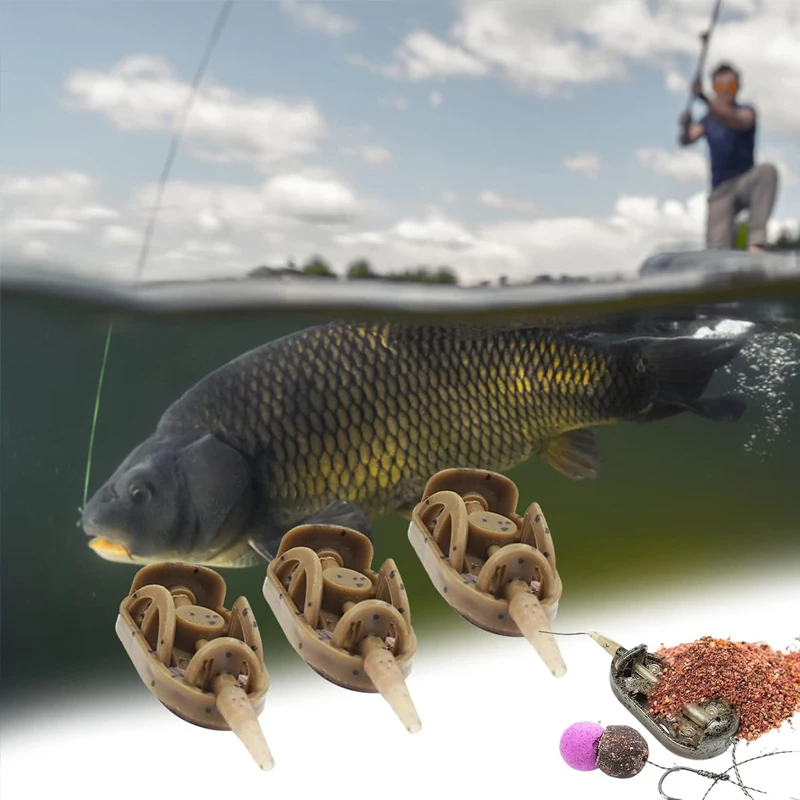 Carp Fishing Feeder Set YOTO Inline Fishing Bait with Quick-Release Mould for Carp Fishing Pellet Fishing Bait
