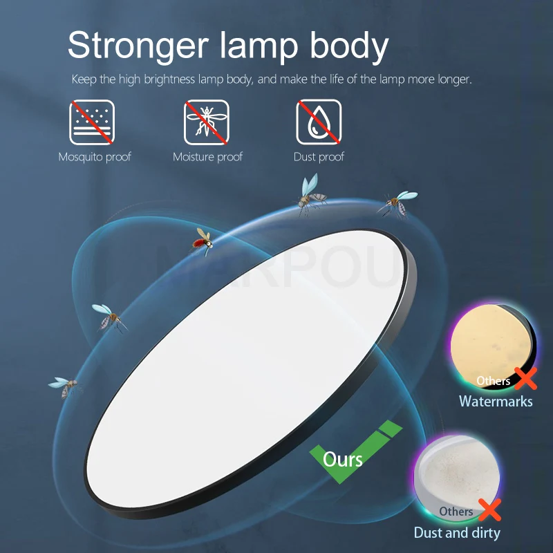 MARPOU Smart ceiling lamp led lamp for bedroom Large Ceiling Lamps Led Lights with Remote control Dimmable led lights for room