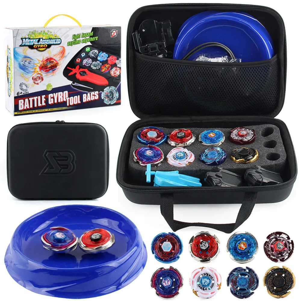 Beyblades Burst Set Toupie Spinning Metal Fusion with Handlebag 8 Gyros 2 Launchers and Battle Disk Toys for Children 1