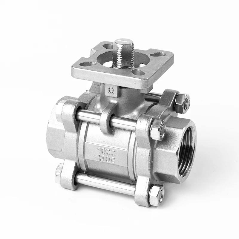 304 Stainless Steel Nall Valve Three Piece High Platform Internal Thread 316L Internal Thread Pneumatic Platform DN25 50