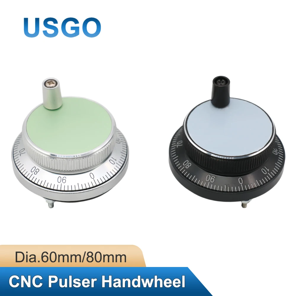USGO CNC 펄서 핸드휠 5/12/24V 4/6핀 펄스 100 수동 펄스 발생기 핸드 휠 CNC 머신 60mm 로터리 엔코더