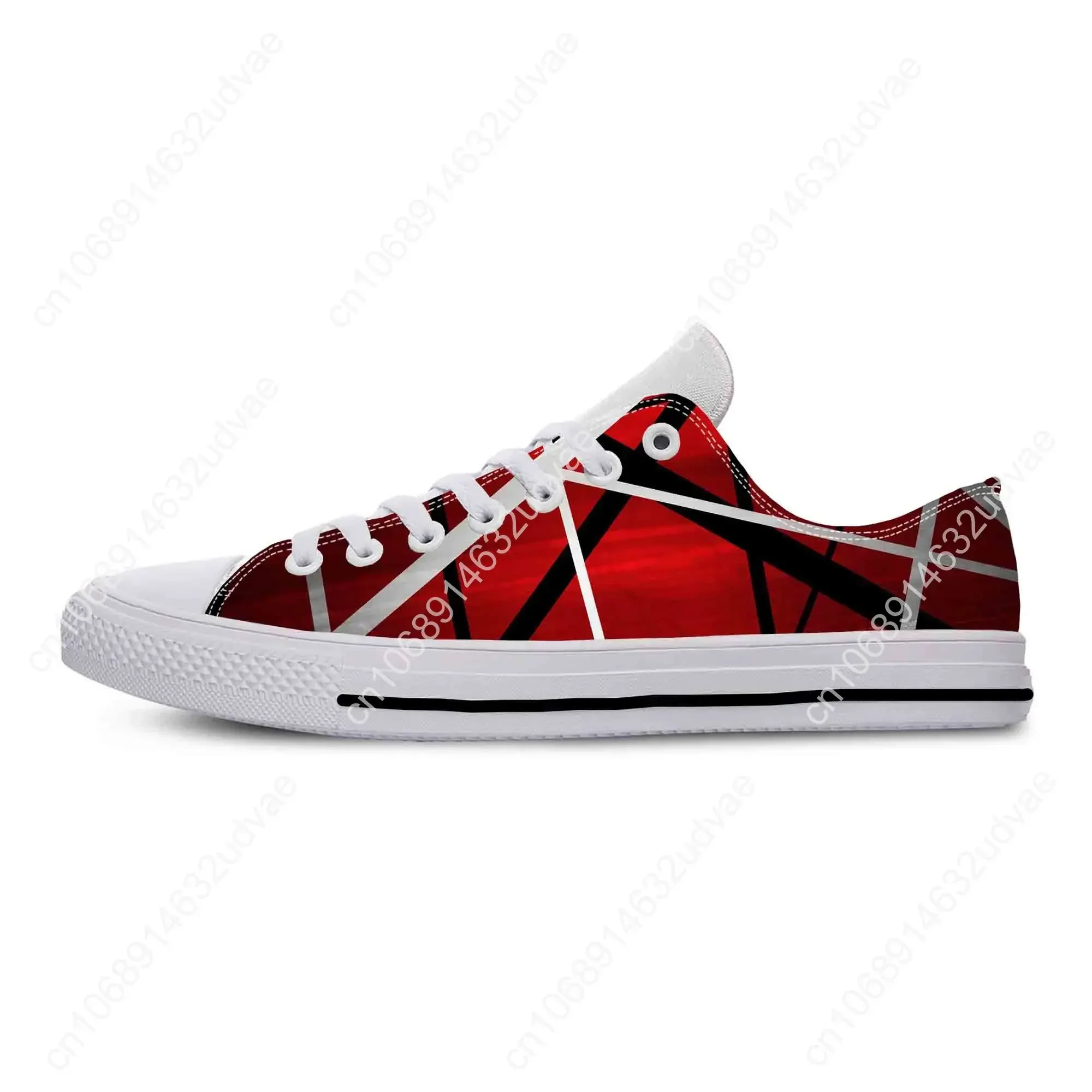 EVH 5150 Stripe Guitar Heavy Metal Rock Music Band Casual Cloth Shoes Low Top Lightweight Breathable 3D Print Men Women Sneakers
