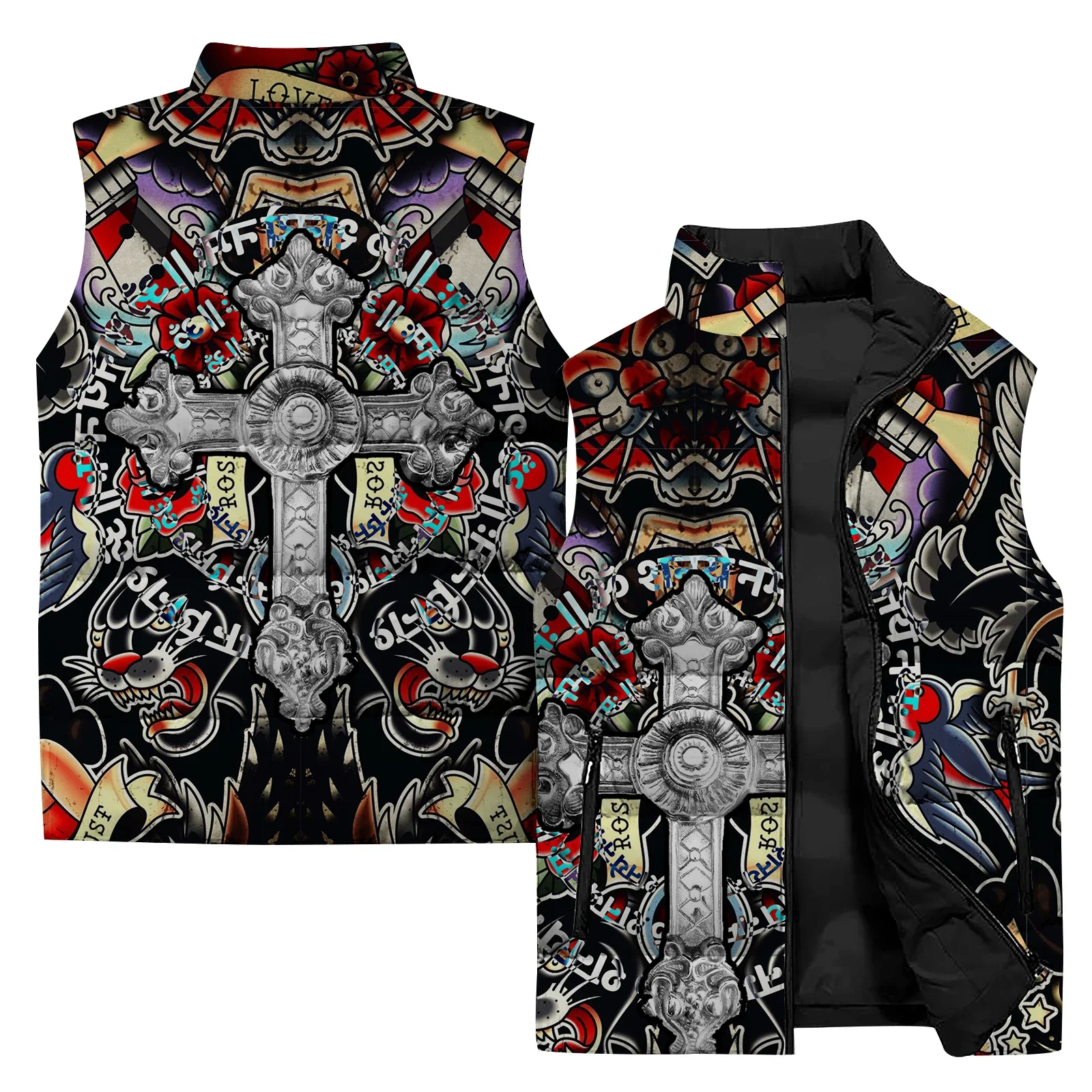 thumbnail image 1 of Chaleco con impresión digital 3D personalizado Chaleco sin mangas para hombre cómodo y cálido Chalecos para hombre modernos y versátiles Ropa para hombre, 1 of 4
