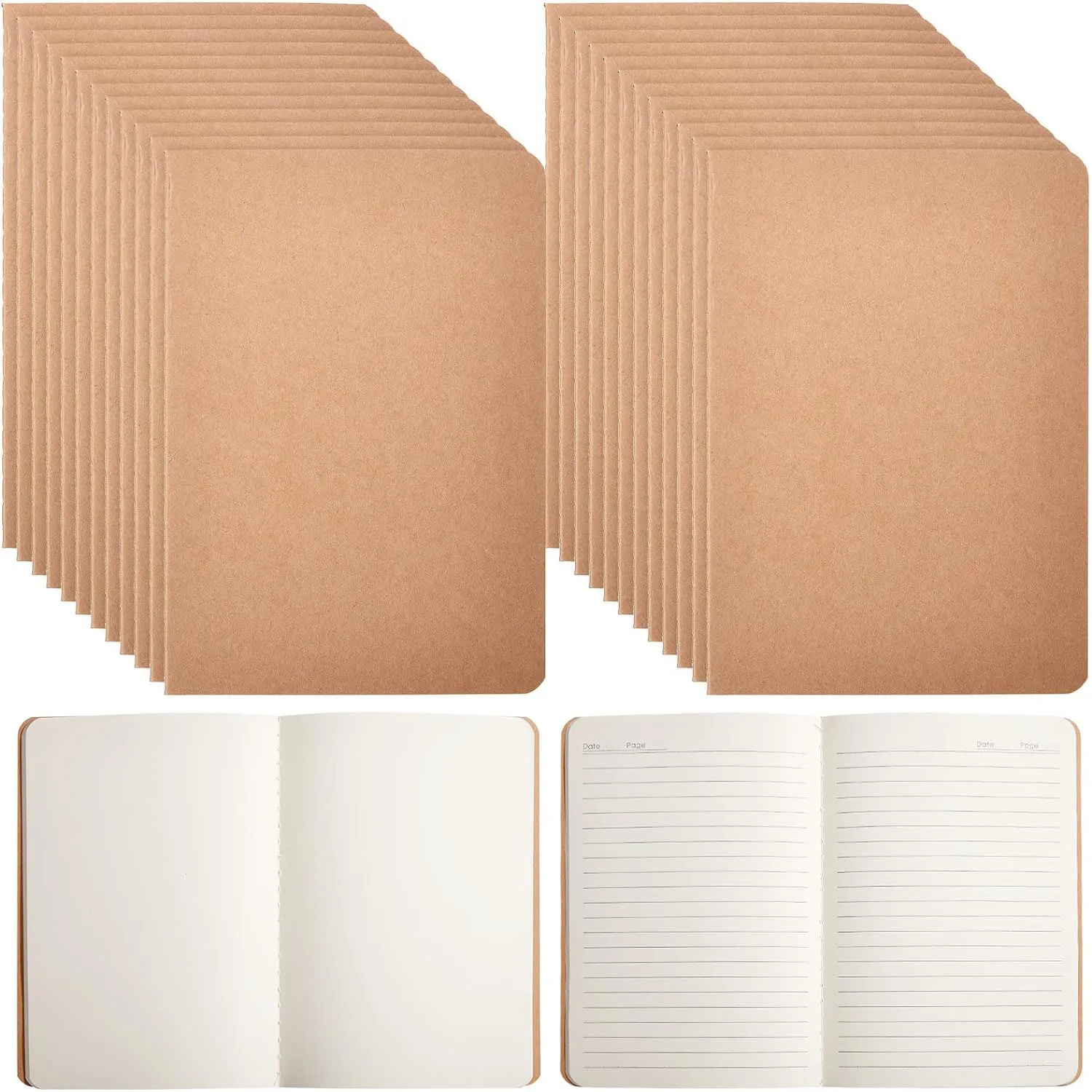 A5 Kraft Paper Notebooks 8.3 x 5.5 Inch Travel Notebook Journals for Travelers Students Writing Diary Office School Supplies deli 7693 b5 notebooks and journals kawaii notepads diary datebook writing paper for students school office supplies