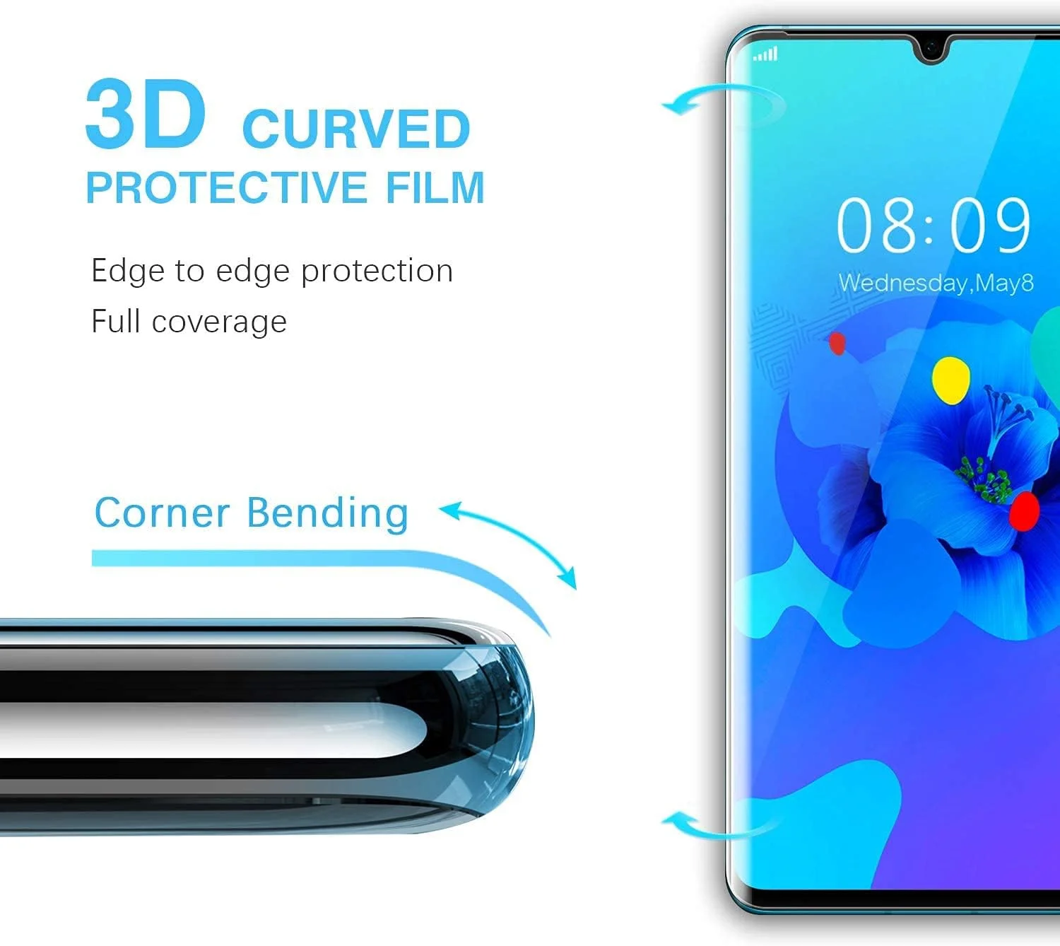 High-Definition Full Coverage Tempered Glass Screen Protector - Anti-Drop