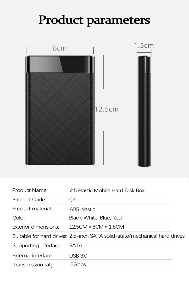 UTHAI Q5 3-Zoll USB 2.5 tragbares Festplattengehäuse, geeignet für Laptop-Solid-State/mechanische Festplatten, unterstützt SATA-Schnittstelle – Detail 14