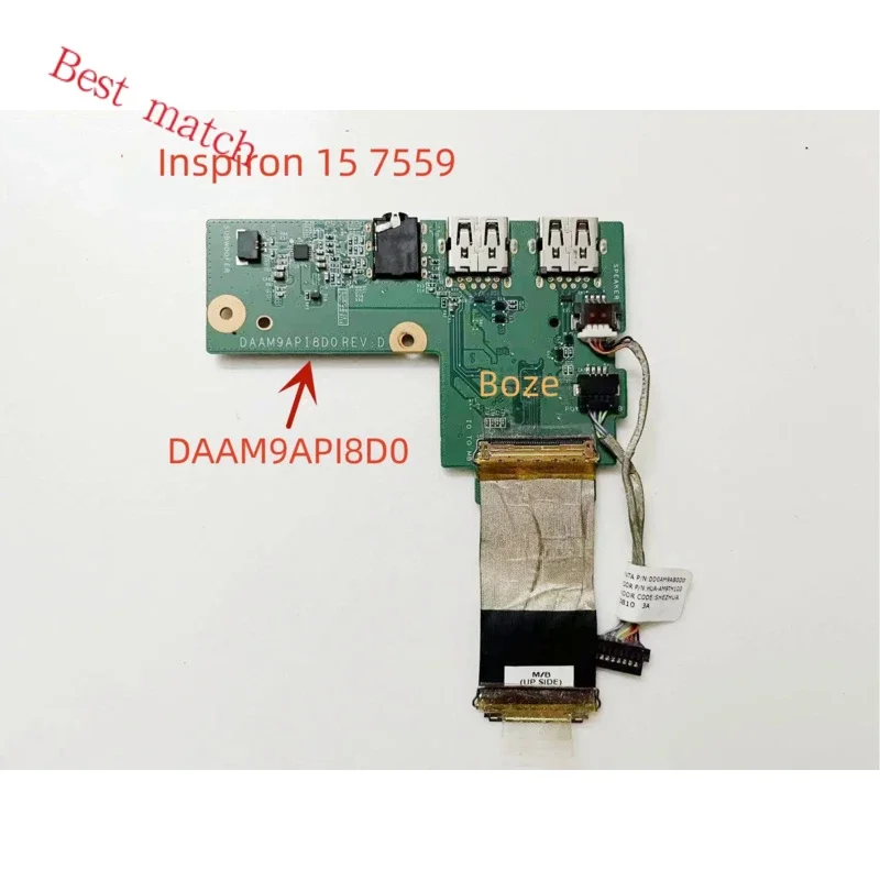 

USB аудио плата ввода-вывода для Dell Inspiron 15 7559 DAAM9API8D0 0G5WGR CN-0G5WGR G5WGR 100% протестирована