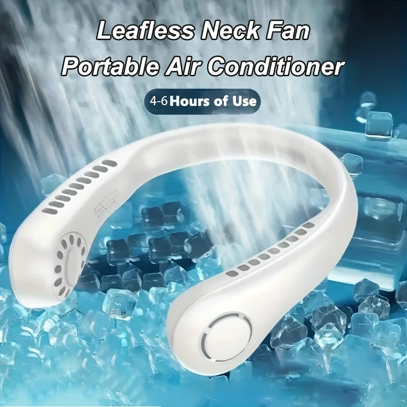 Ventilador de Pescoço sem Fio Bladeseless Esportes ao ar Livre Portáteis Mini Refrigeração a ar Pequeno Usb Grande Vento Powered 1200mah