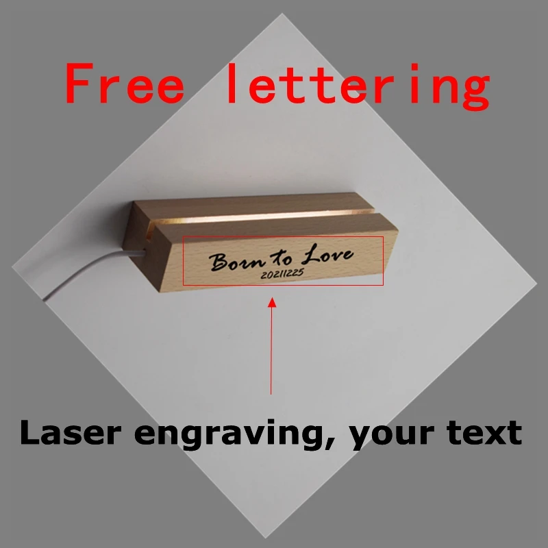 12 Constellation Star Track Customized Wood Base Lamp 3D Free Lettering Custom Led Jewelry Personalizado Birthday Party Gift