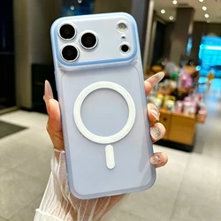Candy Color Magnetic Clear Soft Silicone Phone Case - Magsafe - Compatible Cover - Galaxy A07 4G (Blue)