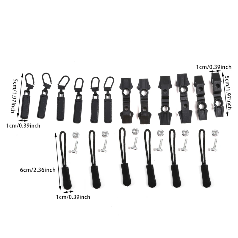 Instant Zippers Universal Fix Zippers Repair Kits Replacement Slider Teeth Rescue New Designs For DIY Sew 12PCS/Set