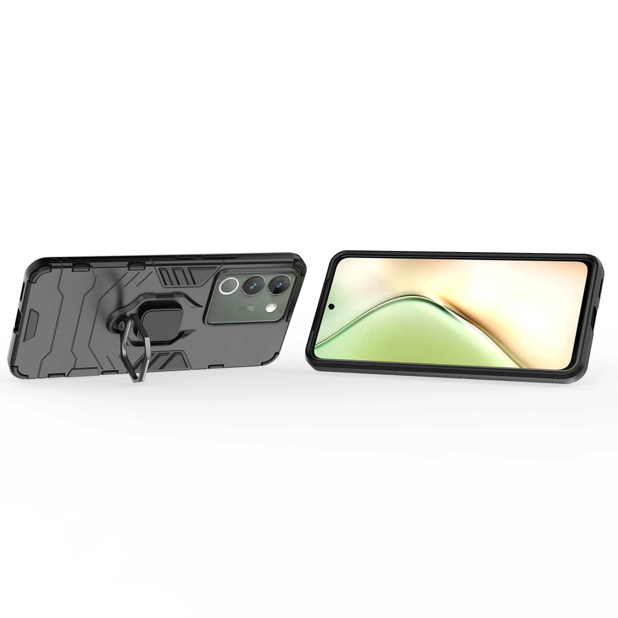 Enhanced Phone Case with Finger Ring Stand Holder and Protective Bumper