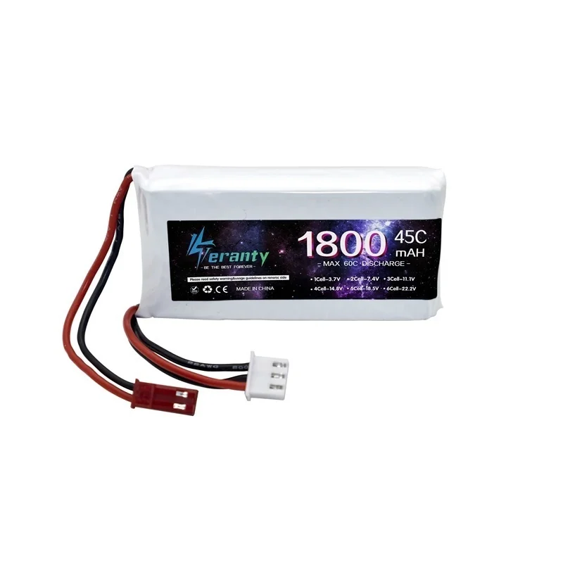 Trois batteries LiPo 7.4V 2200mAh avec câbles et connecteurs variés pour drone RC