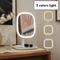 Rechargeable LED Vanity Mirror 3 Colors Dimmable Lights Touch Control Makeup Mirror Home Portable Cosmetic Makeup Mirror - Image 4