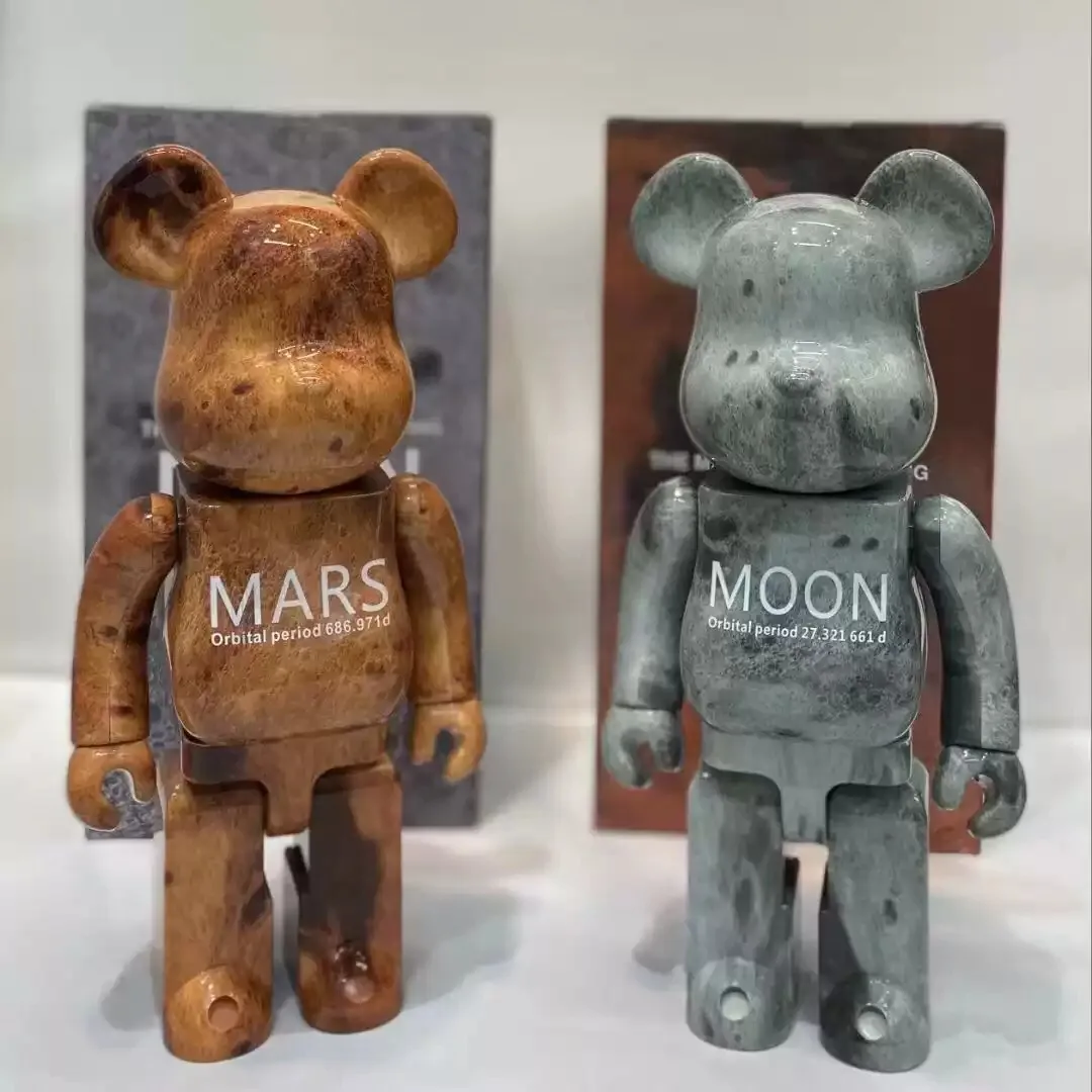 

Bearbrick 400% Moon Mars Earth Be@rbrick 28cm Trendy Toy Doll Abs Plastic Material Joint Rotation With Sound Collection Gift Dol