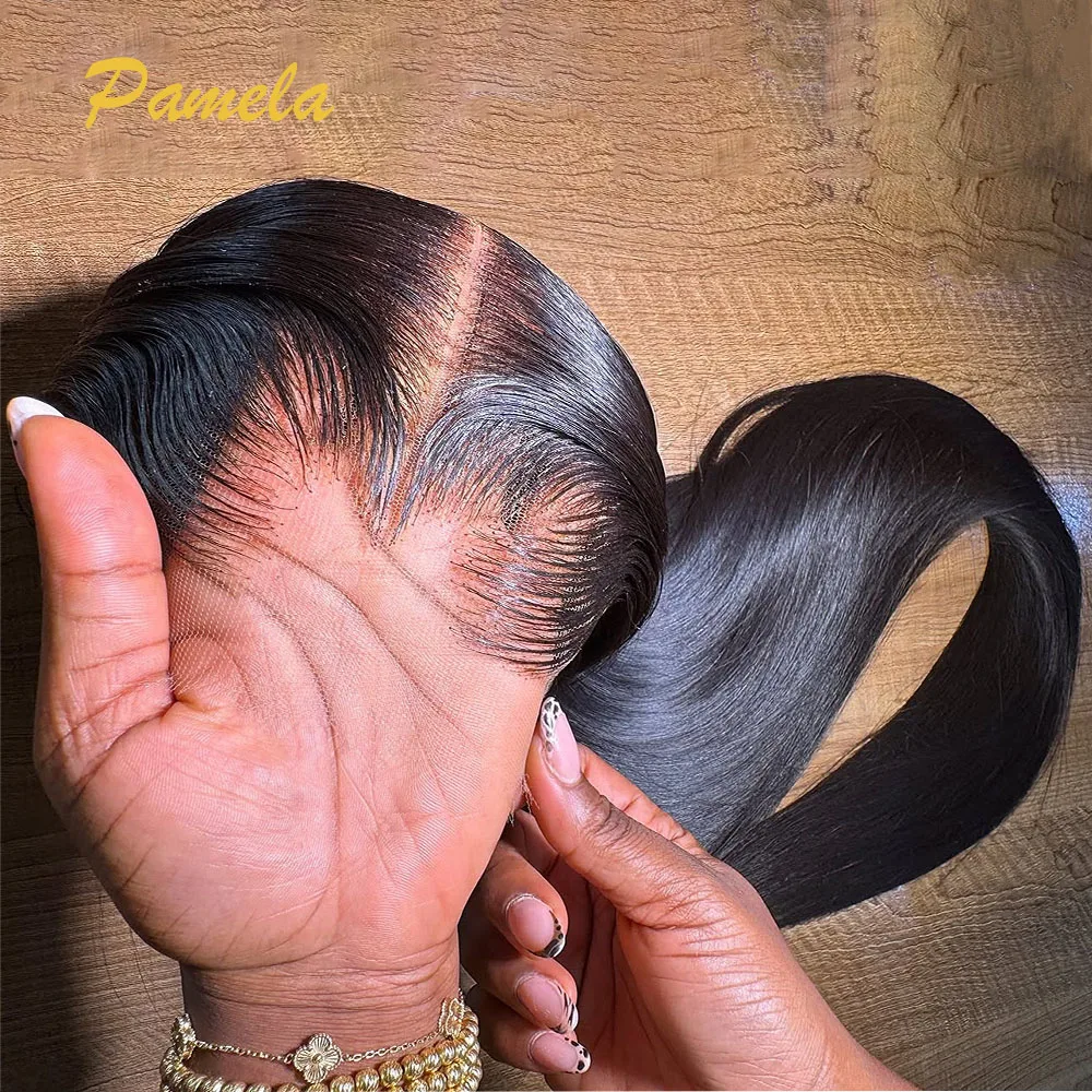 Lagos Hairline 13x6 Invisible Lace Front Wig Human Hair Silky Straight with Bleached Knots Brazilian Hair Glueless Wig For Women