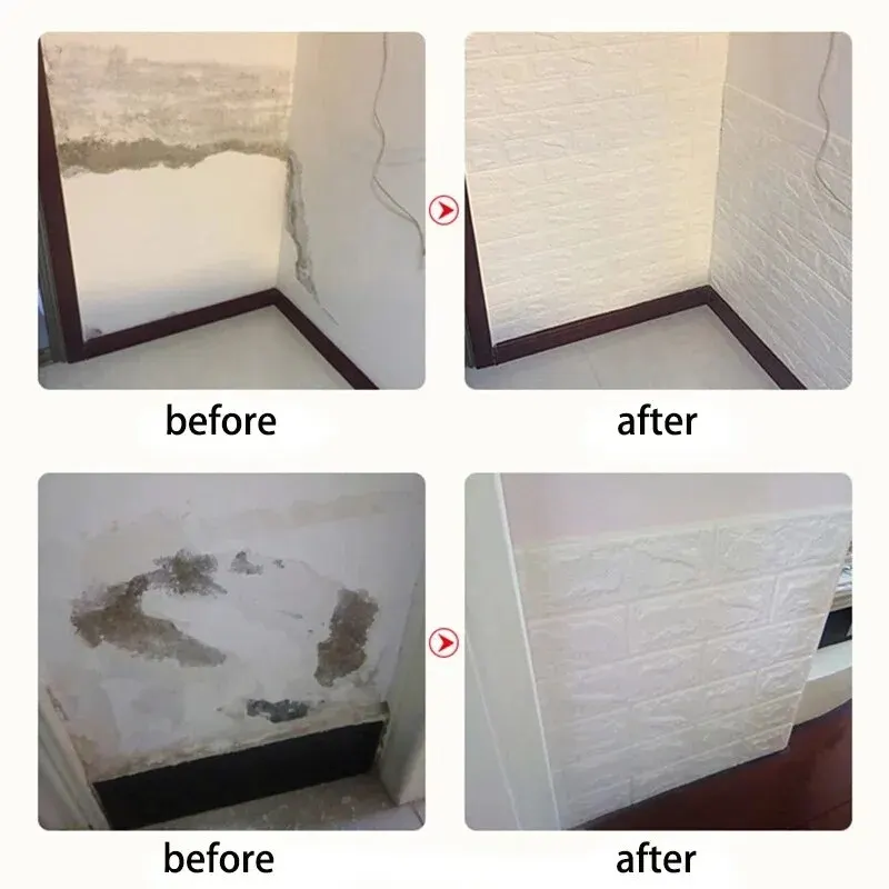 Wall Stickers 70cm*1m 3D Self-Adhesive Wallpaper Continuous Waterproof Brick Wall Stickers Living Room Bedroom Children's Room Home Decoration