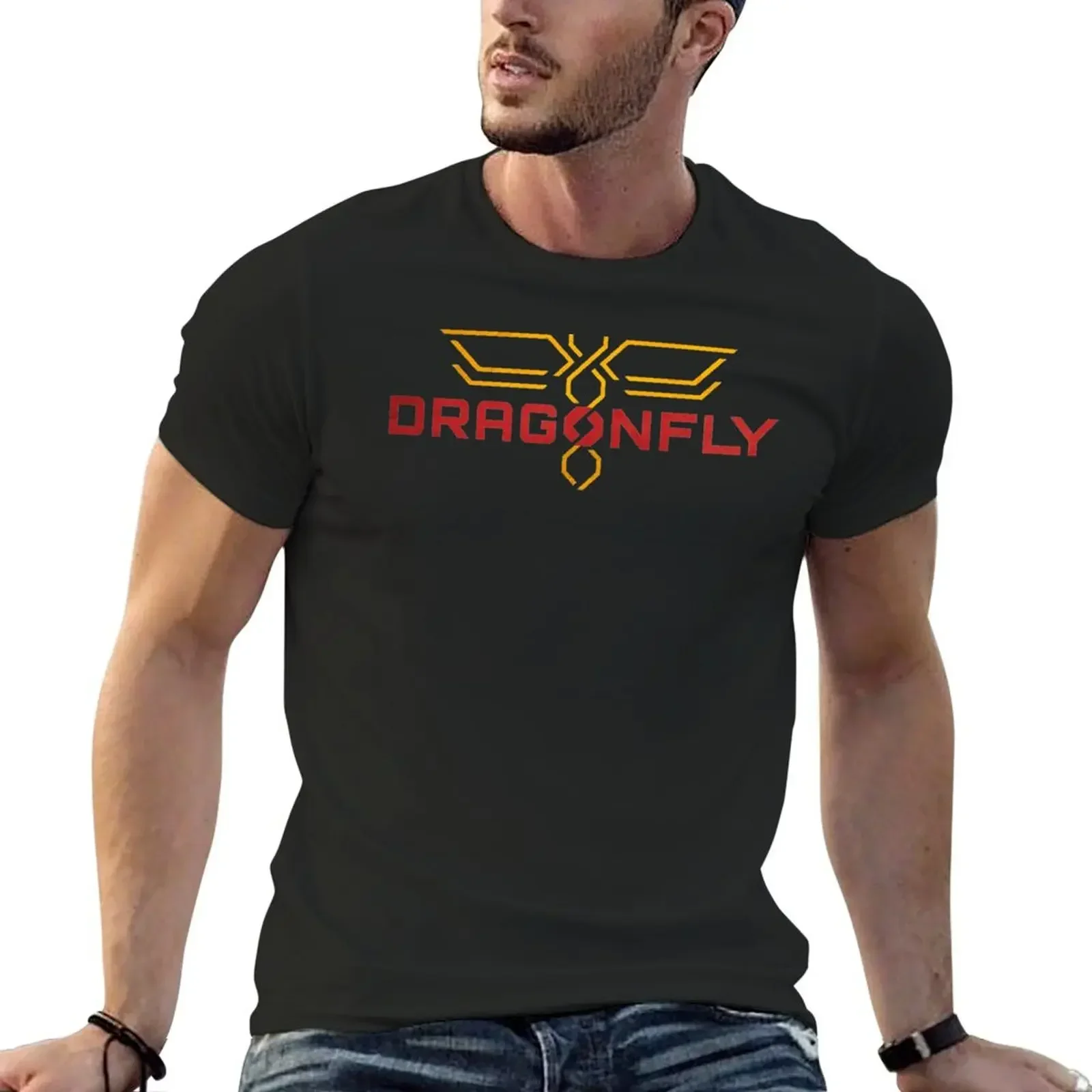 Dragonfly Mission Insignia-T-Shirt Look Vintage Blanks Black For A Boy T-Shirt Per Uomo Graphic