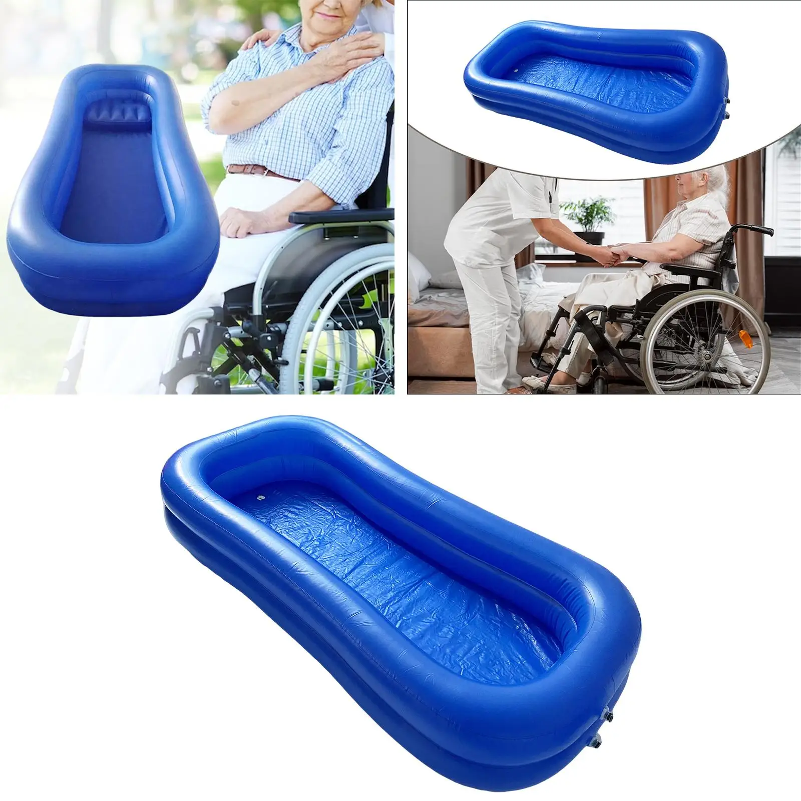 Inflatable Bathtub Foldable Comfortable Bath in Bed Body Washing Basin System for Bedridden Handicapped Disabled Adults Seniors