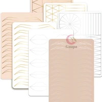 Silicone Practice Skin Permanent Makeup Training Latex Sheet Double-Sided Print with Brows Design for Brows Hair Stroke Practice 1