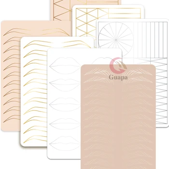 Silicone Practice Skin Permanent Makeup Training Latex Sheet Double Sided Print with Brows Design for Brows