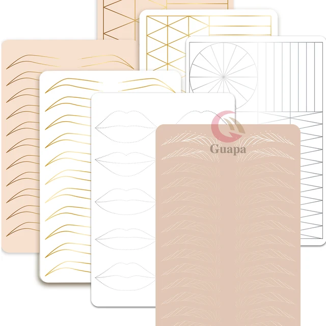 Silicone Practice Skin Permanent Makeup Training Latex Sheet Double Sided Print with Brows Design for Brows