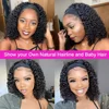 10-14 Inch Deep Wave Headband Wig Human Hair Curly Headband Wigs For Women Short Bob Wig Full Machine Made No Glue Under $40 3