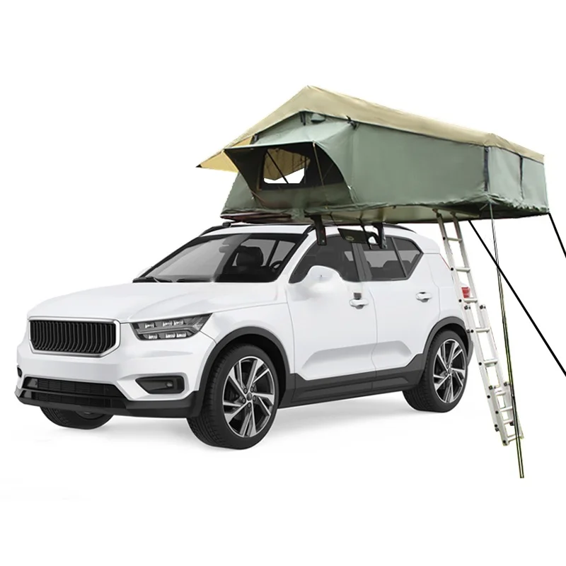 Più Economico Clamshell Maggiolina Mini Tenda Da Tetto 6 Persone Canvas Wild Land Camp Tenda Sulla Parte Superiore Dell'Auto