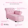 Kids Sofa, Pink Toddler Couch Princess Sofa with PVC Leather and Embedded Crystal, Upholstered Children Chaise Lounge 4