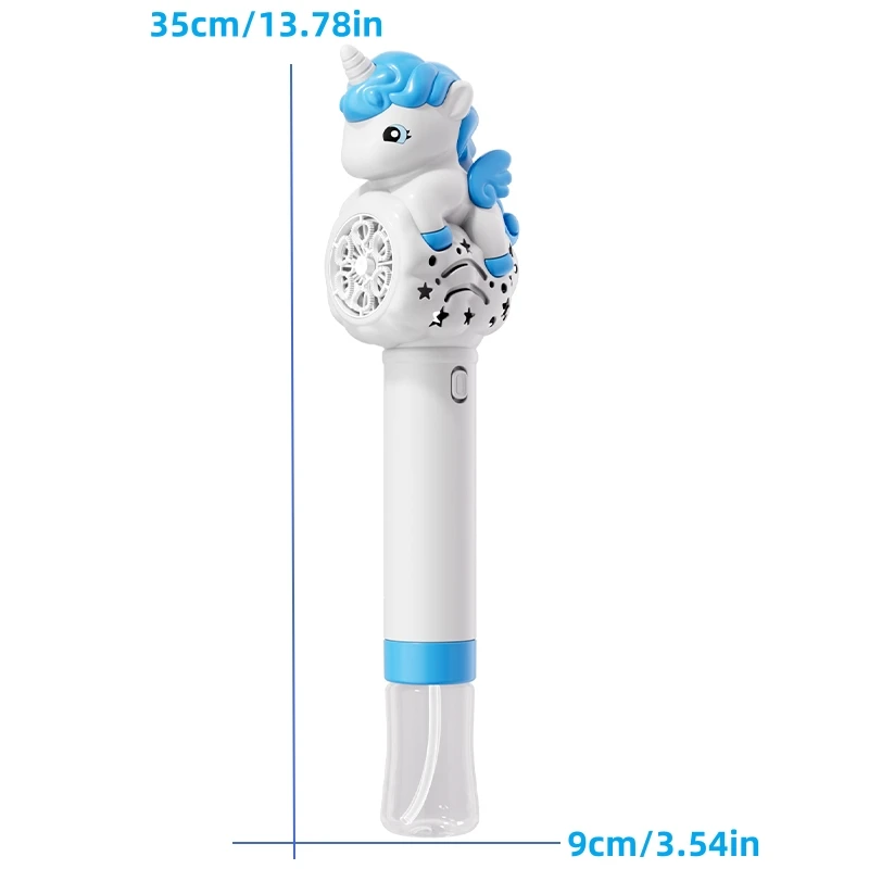 New Children's Handheld Bubble Blowing Unicorn Bubble Machine With Fully Automatic Lighting And Bubble Stick Outdoor Toy_voghion.com